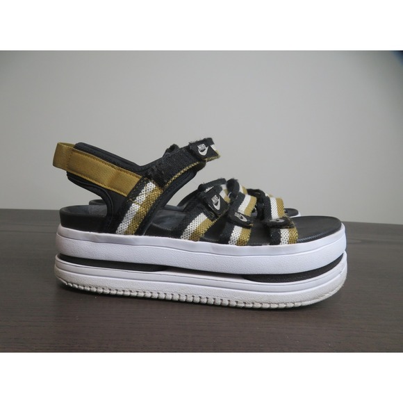 Nike Shoes - Nike Icon Classic Sandals Womens Size 8 Black Gold Strappy Platform DH0224-002